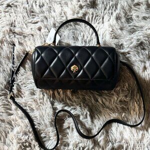 Kate Spade Heart 3D Barrel Quilted Crossbody - Black - Love Shack KK175